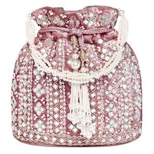 9333 Rani Pink Potli Purses Gift Handmade Evening Handbag Stylish Bridal